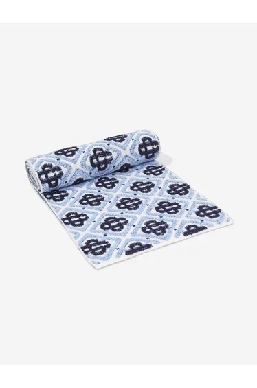 Casablanca Kids Textured Monogram Scarf in Blue