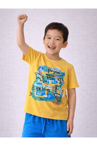 Boys Cotton Graphic T-Shirt and Shorts Set