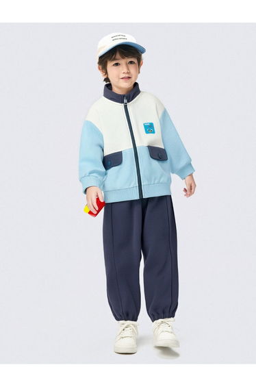 Boys' Color Block Zip-Up Tracksuit