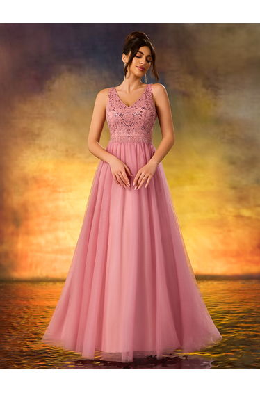 Modecrush Sequin Glitter Dress V-Neck Backless Dress