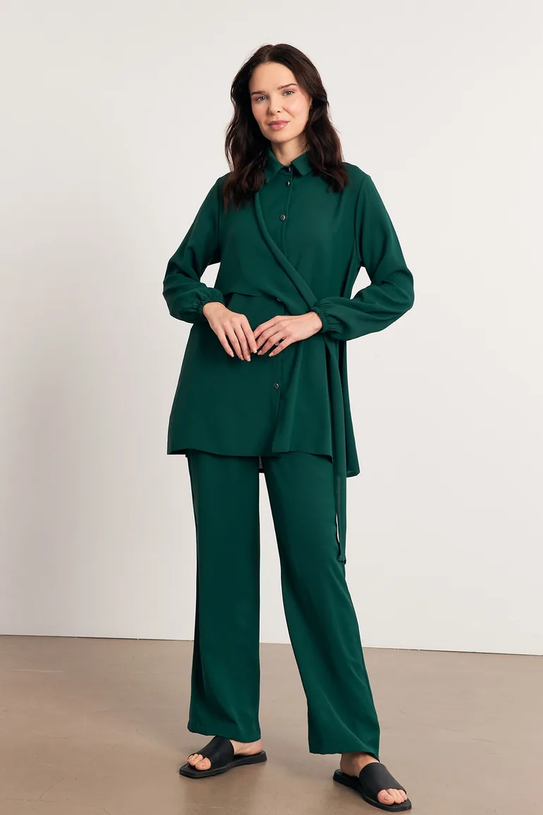 Perla Tunic and Trouser Set - Emerald - 2