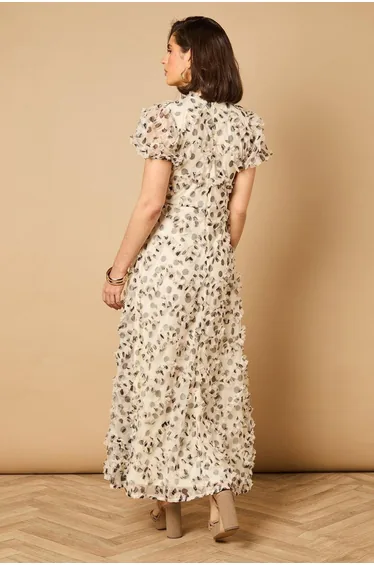 فستان ماكسي بنقشة أزهار