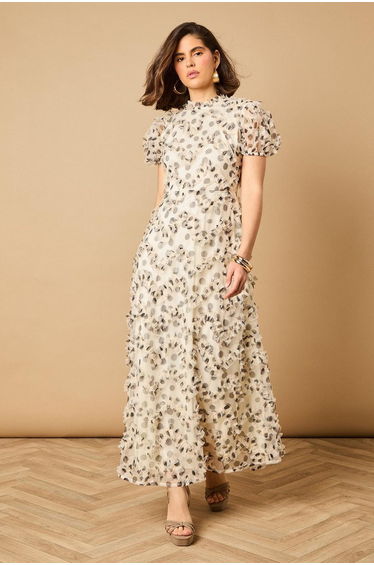 Floral Textured Maxi Dress