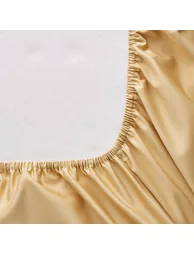 شرشف سرير قطن أصفر بحواف مطاطية - 3