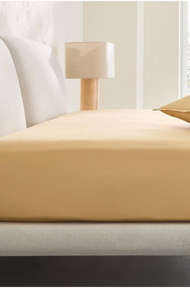 Saria Washed Cotton Sateen Fitted Sheet with 30cm Flap