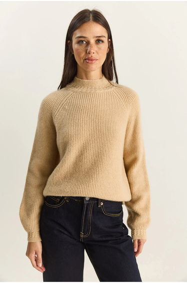 LUCCI Oversized Crew Neck Knit Sweater