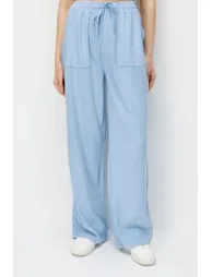 MIXRAY High Waist Wide Leg Palazzo Pants with Drawstring Waist - 2