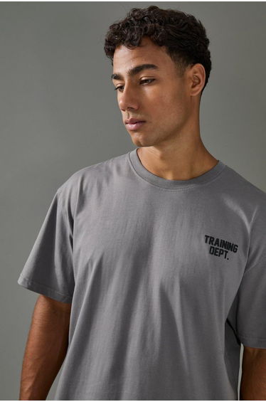 Man Active Training Dept Oversized T-shirt - charcoal