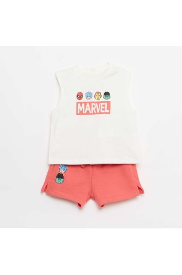 Marvel 2-piece Tank Top + Shorts Set WHITE