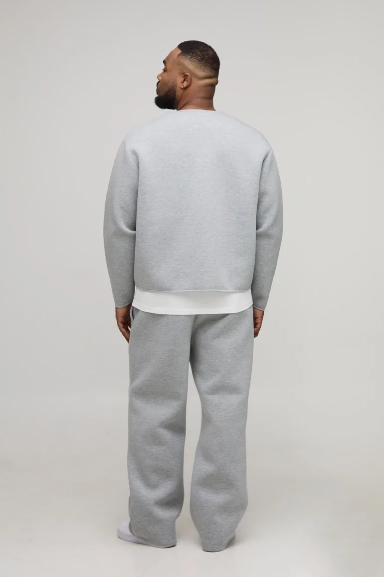 كارديغان بتصميم واسع عريض لون رمادي - للمقاسات الكبيرة - 1