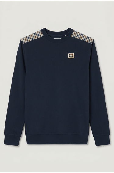 Lamina Insert Crewneck Navy