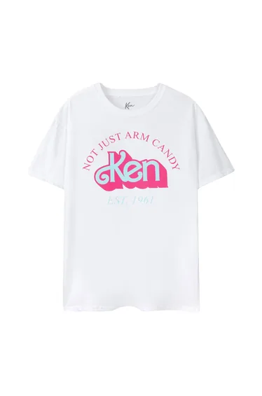 Barbie Mens Not Just Arm Candy Ken Retro Short-Sleeved T-Shirt - White