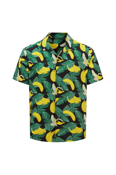 Wombat Mens Banana Relaxed Fit Shirt - Black/Yellow