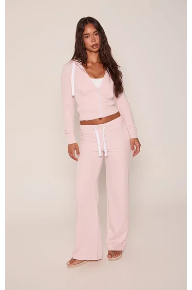 Pink Low Rise Fitted Joggers