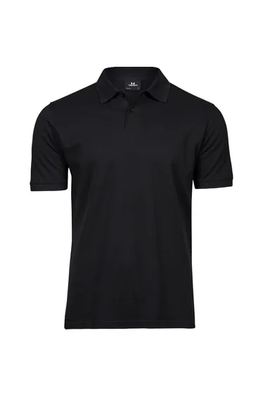 Tee Jays Mens Cotton Pique Polo Shirt - Black
