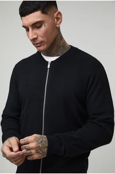 جاكيت بوهو مان أسود - للمقاسات الطويلة