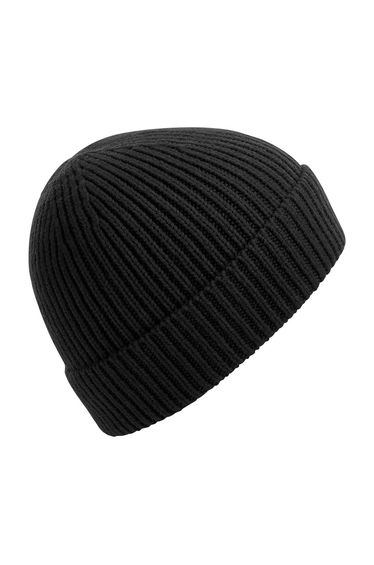 Beechfield Unisex Engineered Knit Ribbed Beanie - Black