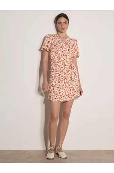Floral Wrap Mini Dress