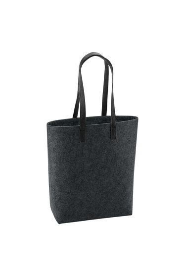 Bagbase Premium Felt Tote Bag - Black/Charcoal Melange