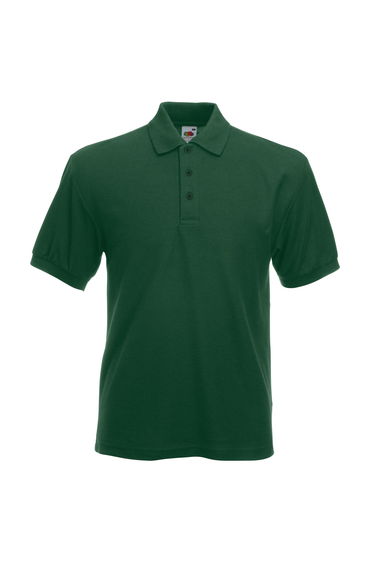 Fruit Of The Loom Mens 65/35 Heavyweight Pique Short Sleeve Polo Shirt - Bottle Green