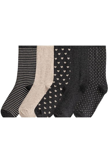 Pack of 5 Pairs of Crew Socks in Cotton Mix
