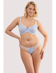 Stephanie Peach & Blue Lace High Apex Bra - 1
