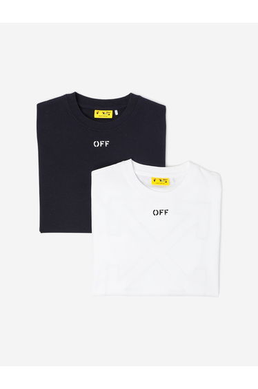 Off-White Kids Off Stamp 2 Pack T-Shirt Set in Black