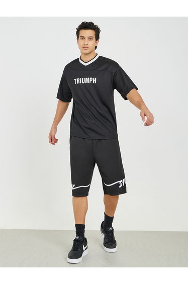 Front and Back Varsity Print Boxy T-Shirt
