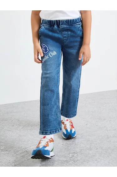 Boys Badge Detail Pull-On Jeans