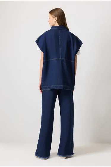DENIM VEST WITH POCKETS