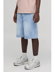 Basic Relaxed Fit Denim Shorts - light blue - 1