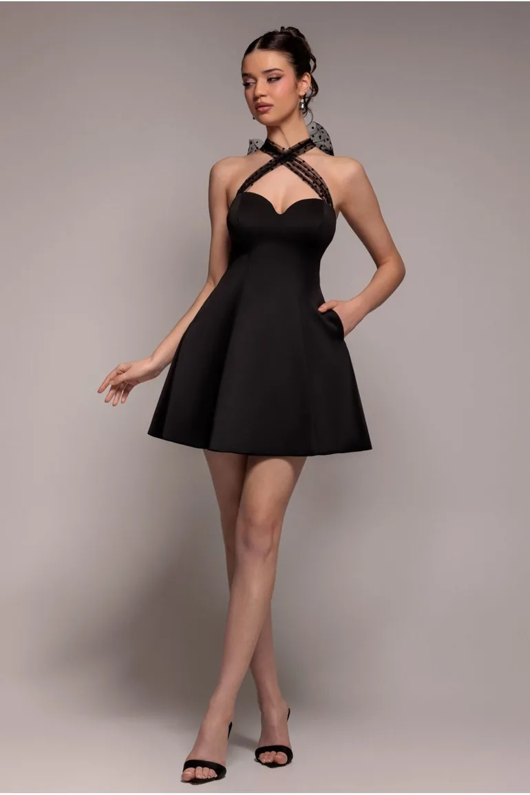 black scuba skater dress Plus Size - Mini Scuba Skater Dress