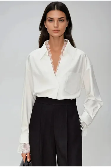 قميص قطن بأكمام طويلة