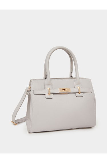 Grey Structured Tote Bag