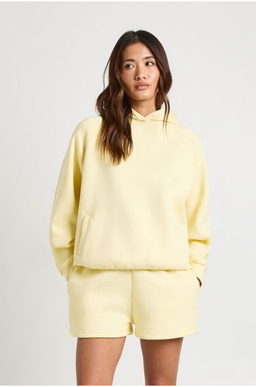 High Waist Sweatshort With Internal Drawcord - butter
