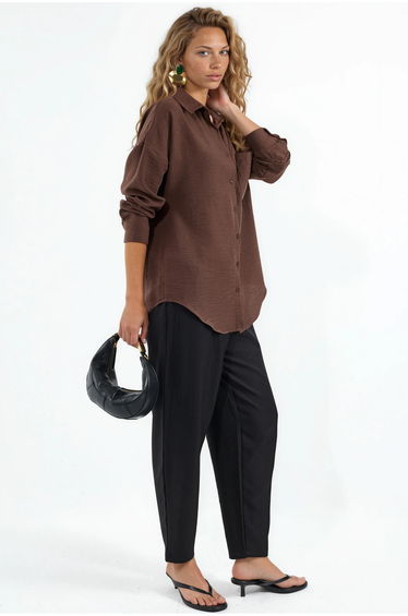 BDART Linen Blended Shirt with Button Closure