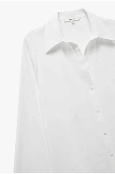 Long Sleeve Classic Collar Satin Shirt