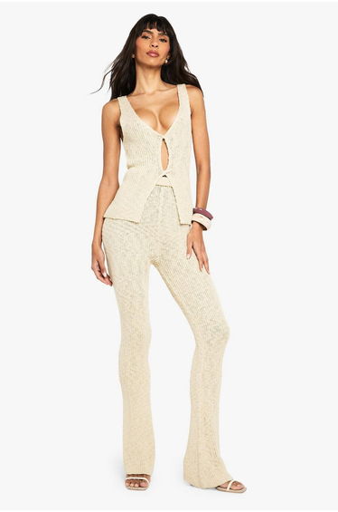 Knitted Crochet Flare Trouser