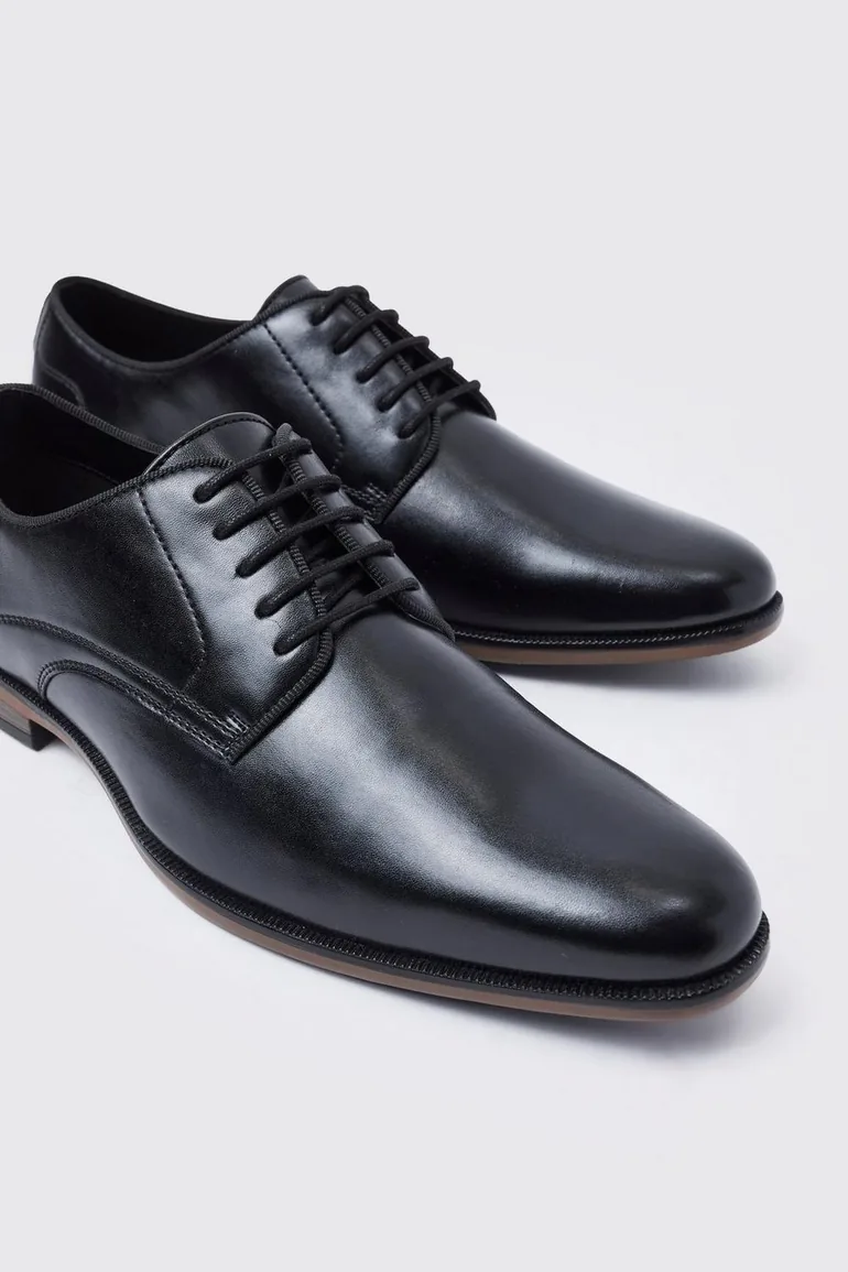 حذاء ديربي جلد صناعي برباط - 2