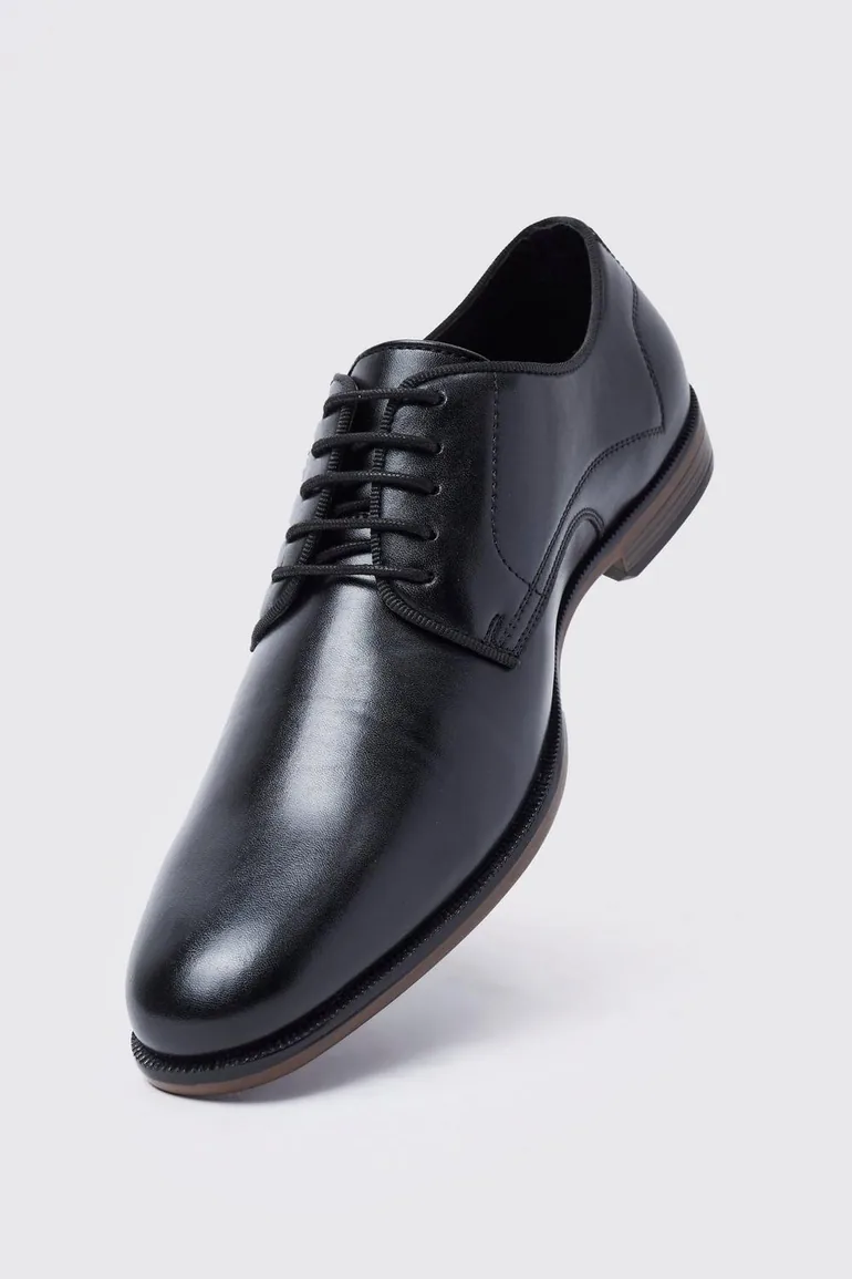 حذاء ديربي جلد صناعي برباط - 3