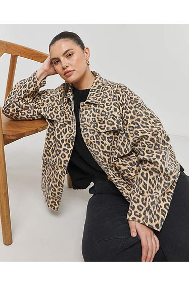 Leopard Print Boxy Jacket