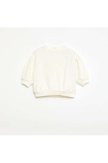 Cotton Sweatshirt with Front Graphic WHITE