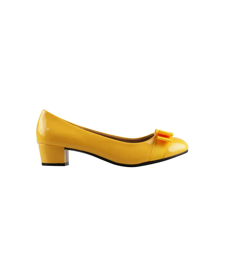 Bow Toe Low Heel Patent Courts