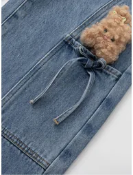 Girls' Bear Patch Denim Pants - 4