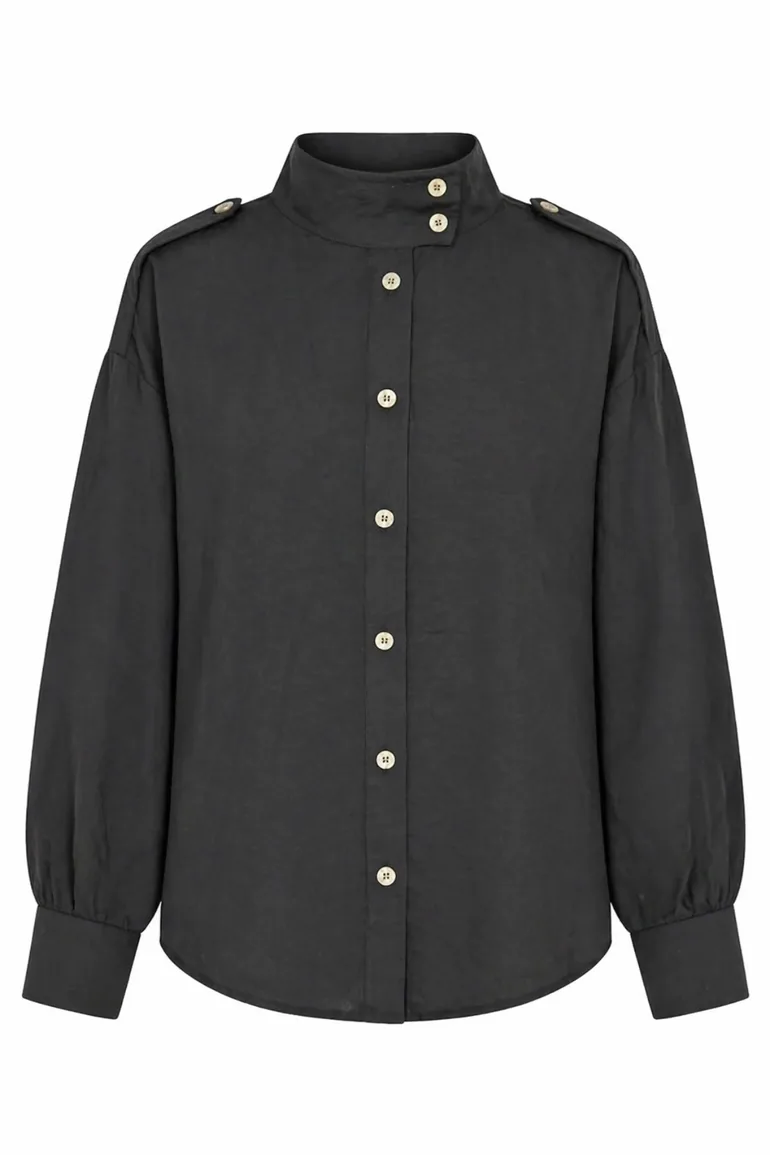 MIXRAY Mandarin Collar Button-Up Casual Shirt