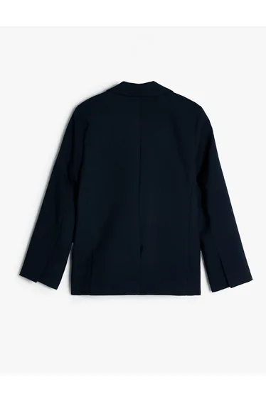 Blazer School Jacket Classic Collar Pocket Detail Long Sleeve Buttoned