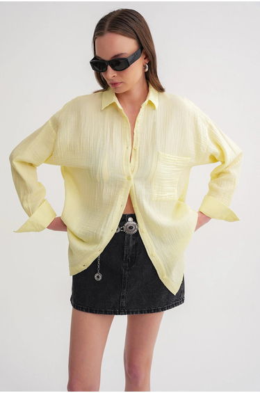 Mixray Oversize Shirt with Pocket Detail