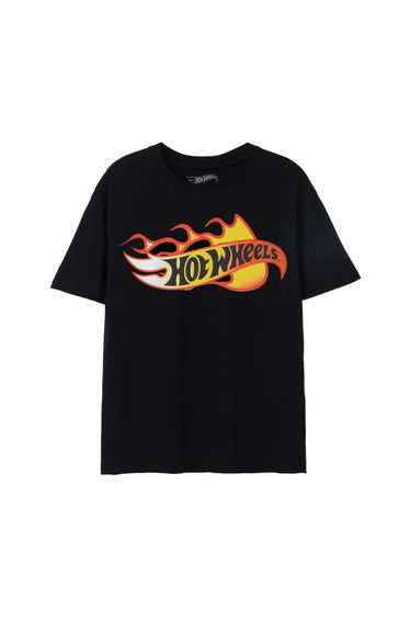 Hot Wheels Mens Flames Logo T-Shirt - Black