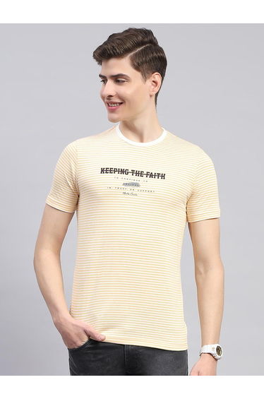 Slogan Printed Round Neck Regular Fit T-Shirt