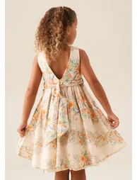 Primrose Print Stripe Sash Waist Dress - Multi - 2